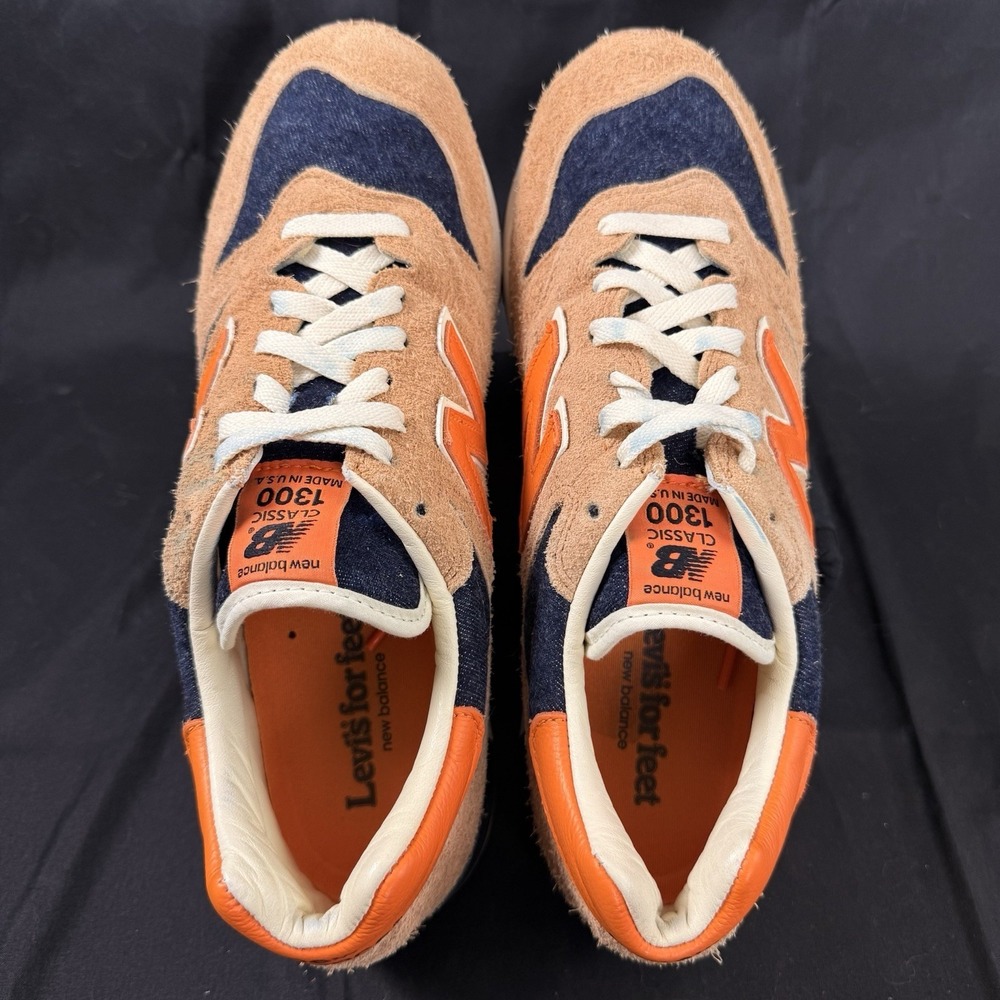 Size 10.5 Levi's x New Balance 1300 Mens M1300LV Made In USA Orange Tab Sneakers - Picture 4 of 16